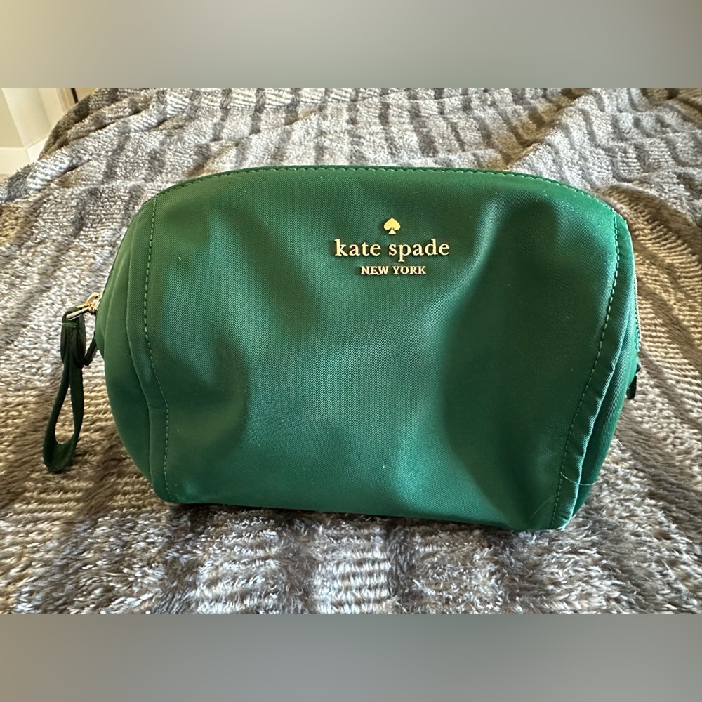 Kate Spade Green Cosmetic Bag
